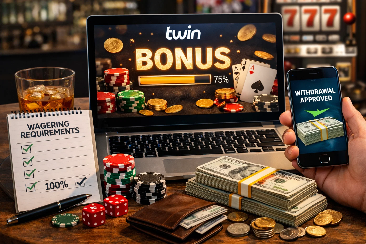 Casino Twin bônus e wagering como sacar dinheiro